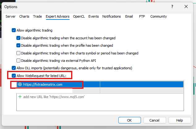 Allow Web Request Configuration