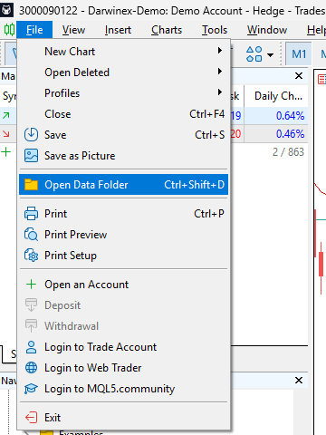 MT5 Open Data Folder